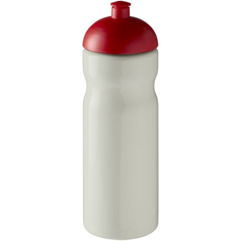 Bidon H2O Eco o pojemności 650 ml z wypukłym wieczkiem kość słoniowa, czerwony