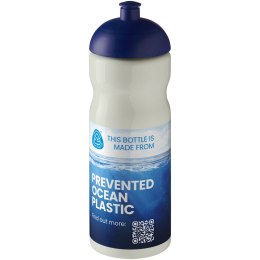 Bidon H2O Eco o pojemności 650 ml z wypukłym wieczkiem kość słoniowa, niebieski