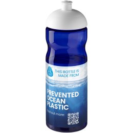 Bidon H2O Eco o pojemności 650 ml z wypukłym wieczkiem niebieski, biały
