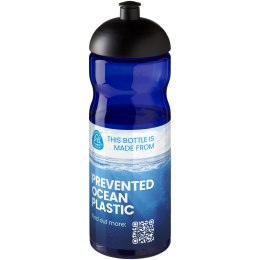 Bidon H2O Eco o pojemności 650 ml z wypukłym wieczkiem niebieski, czarny