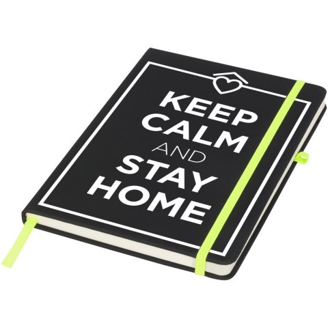 Średni notes Noir czarny, limonka