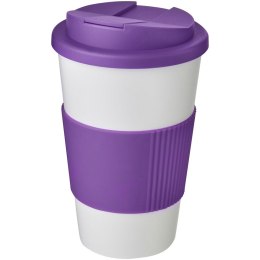 Americano® 350 ml tumbler with grip & spill-proof lid biały, fioletowy