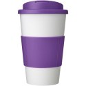Americano® 350 ml tumbler with grip & spill-proof lid biały, fioletowy