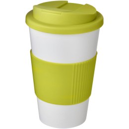 Americano® 350 ml tumbler with grip & spill-proof lid biały, limonka