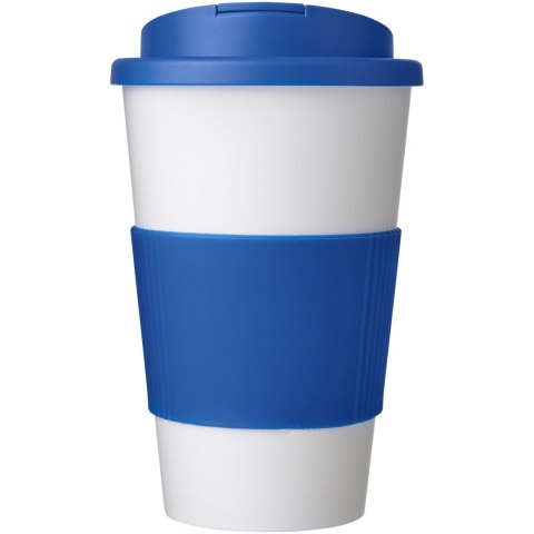 Americano® 350 ml tumbler with grip & spill-proof lid biały, średnioniebieski