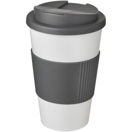 Americano® 350 ml tumbler with grip & spill-proof lid biały, szary