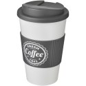 Americano® 350 ml tumbler with grip & spill-proof lid biały, szary