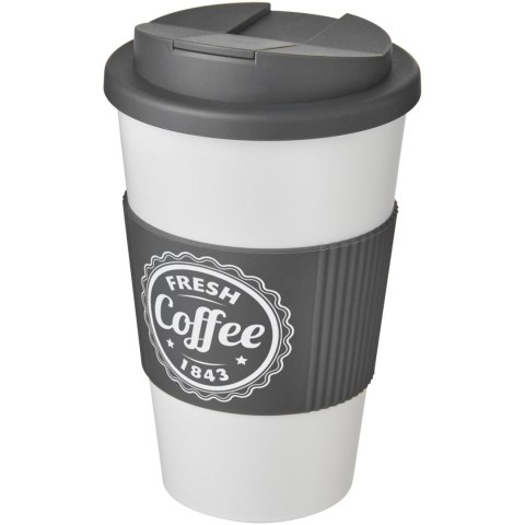 Americano® 350 ml tumbler with grip & spill-proof lid biały, szary