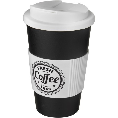 Americano® 350 ml tumbler with grip & spill-proof lid czarny, biały