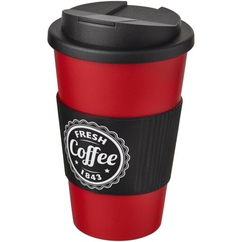 Americano® 350 ml tumbler with grip & spill-proof lid czerwony, czarny