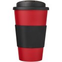 Americano® 350 ml tumbler with grip & spill-proof lid czerwony, czarny