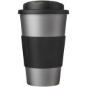 Americano® 350 ml tumbler with grip & spill-proof lid srebrny, czarny