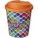 Brite-Americano® Espresso 250 ml tumbler with spill-proof lid biały, pomarańczowy