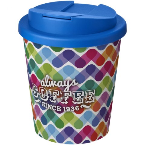 Brite-Americano® Espresso 250 ml tumbler with spill-proof lid biały, średnioniebieski