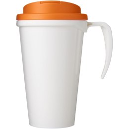 Brite-Americano® Grande 350 ml mug with spill-proof lid biały, pomarańczowy