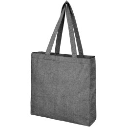 Pheebs poszerzana torba na zakupy z bawełny z recyclingu o gramaturze 210 g/m2 czarny melanż