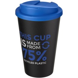 Kubek Americano® Eco z recyklingu o pojemności 350 ml z pokrywą odporną na zalanie średnioniebieski, czarny