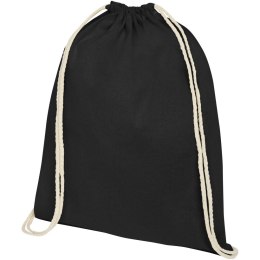Plecak Oregon wykonany z bawełny o gramaturze 140 g/m² ze sznurkiem ściągającym czarny