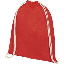 Plecak Oregon wykonany z bawełny o gramaturze 140 g/m² ze sznurkiem ściągającym czerwony
