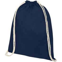 Plecak Oregon wykonany z bawełny o gramaturze 140 g/m² ze sznurkiem ściągającym granatowy