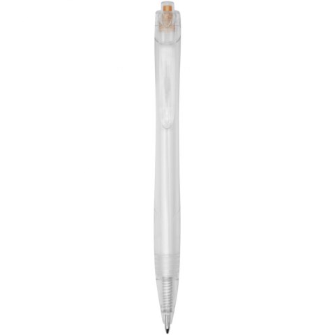 Honua długopis z plastiku PET z recyklingu pomarańczowy, przezroczysty bezbarwny