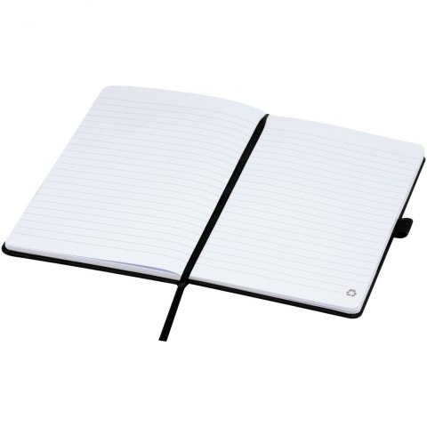 Notatnik w formacie A5 z papieru z recyklingu z okładką z plastiku z recyklingu Honua czarny