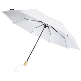 Składany wiatroodporny parasol 51 cm z PET z recyklingu Birgit biały