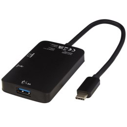 Aluminiowy adapter multimedialny typu C (USB-A/Type-C/HDMI) ADAPT czarny