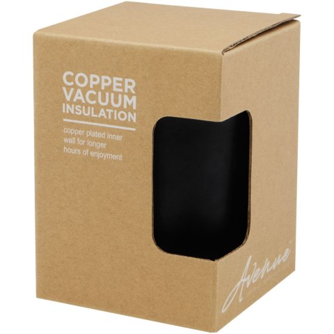 Lagan Miedziany kubek ze stali nierdzewnej o pojemności 300 ml, izolowany próżniowo, z bambusową pokrywką czarny