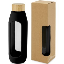 Tidan Butelka z borokrzemianowego szkła o pojemności 600 ml z silikonowym uchwytem czarny