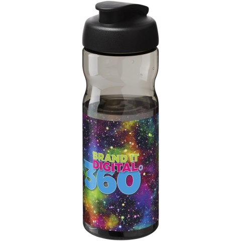 Bidon H2O Active® Base Tritan™ o pojemności 650 ml z klapką ciemnografitowy, czarny