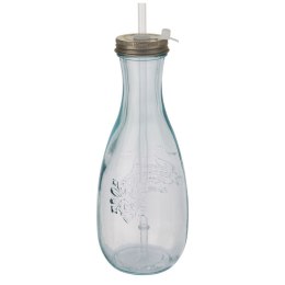 Butelka Polpa ze szkła z recyklingu ze słomką przezroczysty bezbarwny