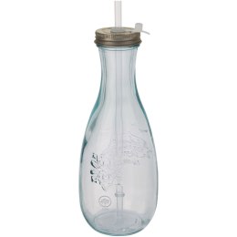 Butelka Polpa ze szkła z recyklingu ze słomką przezroczysty bezbarwny
