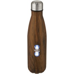 Izolowana próżniowo butelka Cove ze stali nierdzewnej o pojemności 500 ml z nadrukiem imitującym drewno drewno
