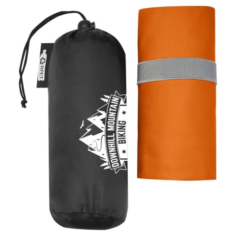 Niezwykle lekki i szybkoschnący ręcznik Pieter z plastiku PET z recyklingu pomarańczowy