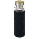 Szklana butelka Thor o pojemności 660 ml z neoprenowym pokrowcem czarny