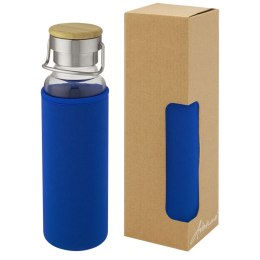 Szklana butelka Thor o pojemności 660 ml z neoprenowym pokrowcem niebieski