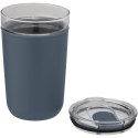 Szklany kubek Bello o pojemności 420 ml z zewnętrzną ścianką z plastiku z recyklingu bladoniebieski
