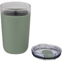 Szklany kubek Bello o pojemności 420 ml z zewnętrzną ścianką z plastiku z recyklingu zielony melanż