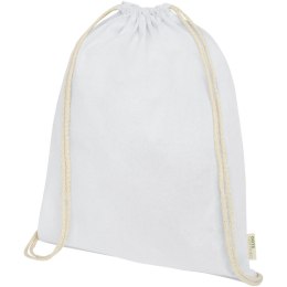 Plecak ściągany sznurkiem Orissa z bawełny organicznej z certyfikatem GOTS o gramaturze 140 g/m² biały