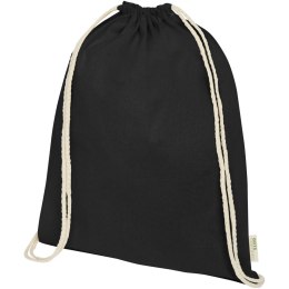 Plecak ściągany sznurkiem Orissa z bawełny organicznej z certyfikatem GOTS o gramaturze 140 g/m² czarny