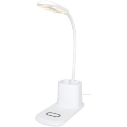 Bright lampa biurkowa i organizer z ładowarką bezprzewodową biały