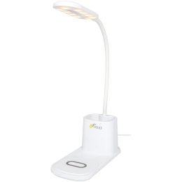 Bright lampa biurkowa i organizer z ładowarką bezprzewodową biały