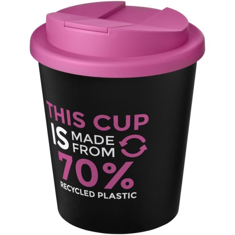 Kubek Americano® Espresso Eco z recyklingu o pojemności 250 ml z pokrywą odporną na zalanie czarny, magenta Kubek Americano® Espresso Eco z recyklingu o pojemności 250 ml z pokrywą odporną na zalanie czarny, magenta