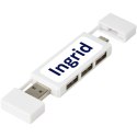 Mulan podwójny koncentrator USB 2.0 biały