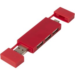 Mulan podwójny koncentrator USB 2.0 czerwony
