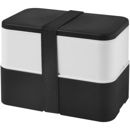 MIYO dwupoziomowe pudełko na lunch czarny, biały, czarny