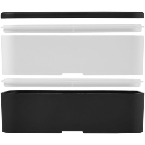 MIYO dwupoziomowe pudełko na lunch czarny, biały, czarny