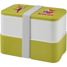 MIYO dwupoziomowe pudełko na lunch limonka, biały, biały