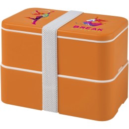MIYO dwupoziomowe pudełko na lunch pomarańczowy, pomarańczowy, biały